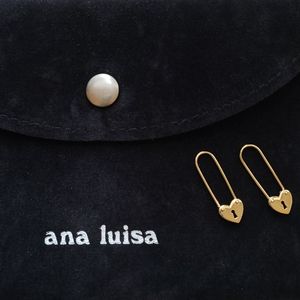 Ana Luisa Heart Safety Pin Earrings